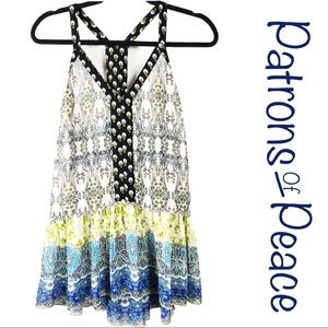 Patrons of Peace Sheer Boho Racerback Tank Size M